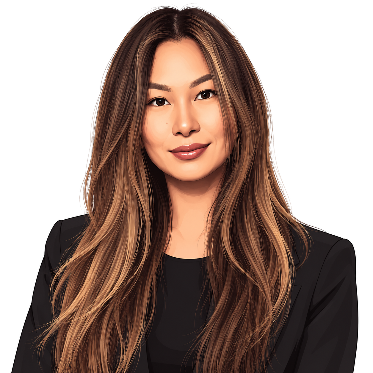 Illustrated portrait of Lucy Guo