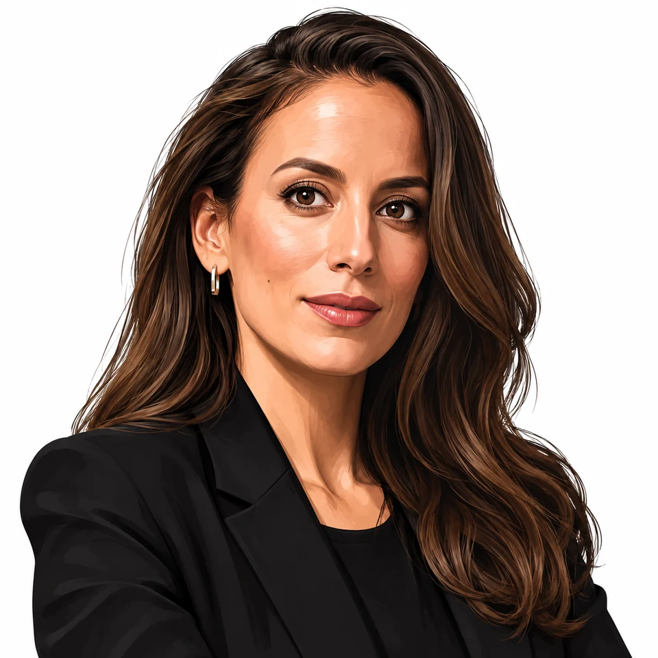 Illustrated portrait of Mira Murati